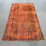 Over-Dyed Orange Turkish Rug - 4'8x8'