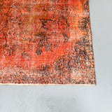 Over-Dyed Orange Turkish Rug - 4'8x8'