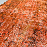 Over-Dyed Orange Turkish Rug - 4'8x8'