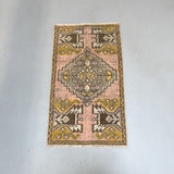 Turkish Rug - Mustard/Pink - 2'1.5x3'3