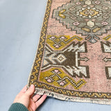 Turkish Rug - Mustard/Pink - 2'1.5x3'3