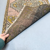 Turkish Rug - Mustard/Pink - 2'1.5x3'3