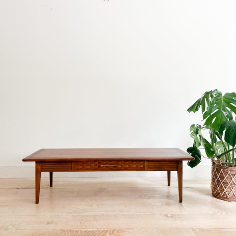 Basket Woven Front Coffee Table