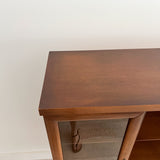 Mid Century Walnut Curio with Open Shelving