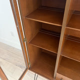 Mid Century Walnut Curio with Open Shelving