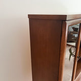 Mid Century Walnut Curio with Open Shelving