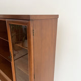 Mid Century Walnut Curio with Open Shelving