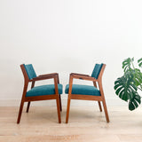 Pair of Alma Occasional Chairs - New Teal Upholstery