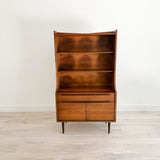 Mid Century Walnut Petite Hutch