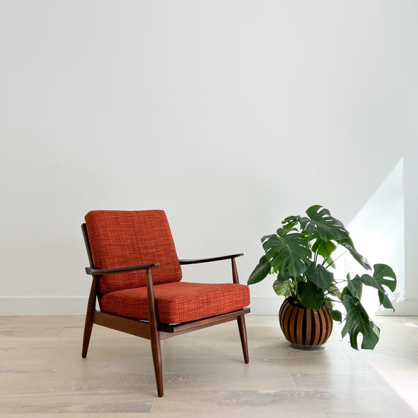 Vintage Mid Century Modern Chair Orange Mid Century Lounge Chair W