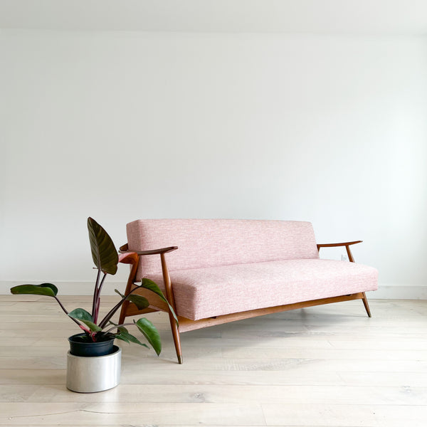 Mid Century Fold Down Sofa/Daybed w/ New Upholstery