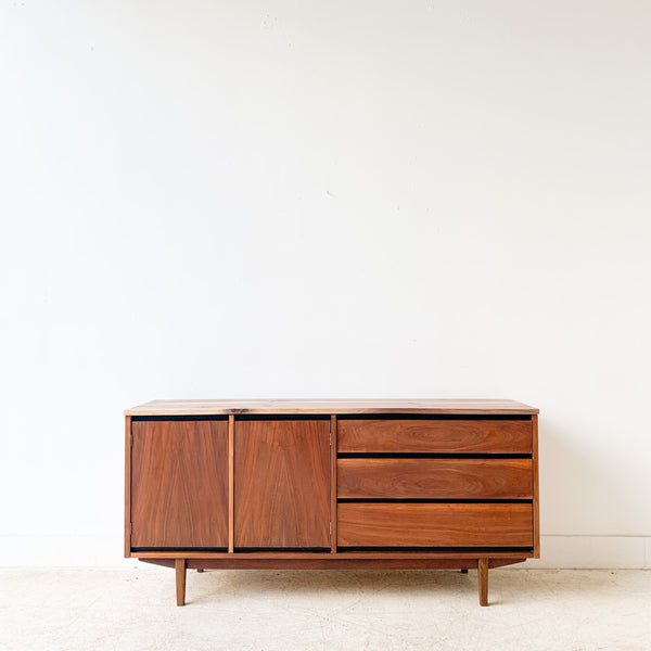 Mid Century Stanley Credenza w/ Solid Walnut Top – Atomic