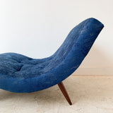 Mid Century Adrian Pearsall Wave Chaise w/ New Blue Upholstery