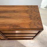 Mid Century Walnut Low Dresser w/ Sculpted Drawer Pulls