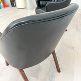 Pair of Black Naugahyde Mid Century Lounge Chairs
