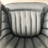 Pair of Black Naugahyde Mid Century Lounge Chairs