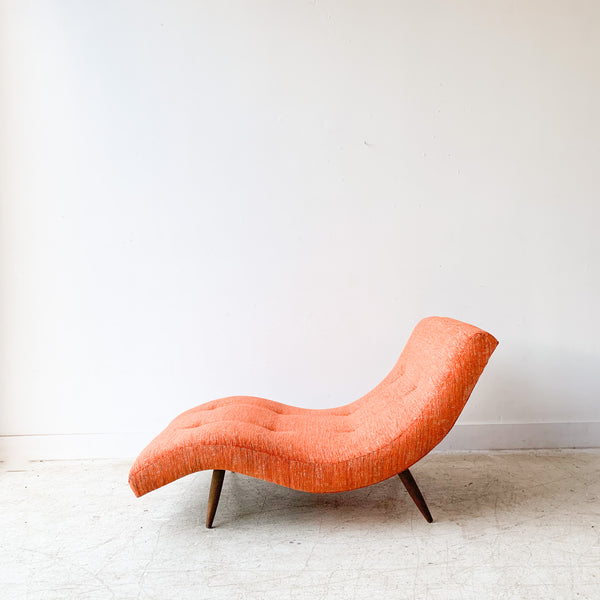 Mid Century Adrian Pearsall Wave Chaise w/ New Orange Upholstery