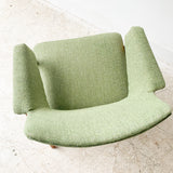 Mid Century Swedish Lounge Chair w/ New Green Upholstery