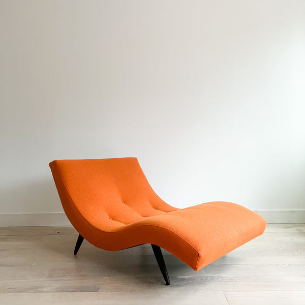 Adrian Pearsall Wave Chaise w/ New Orange Upholstery – Atomic