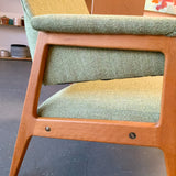 Mid Century Swedish Lounge Chair w/ New Green Upholstery