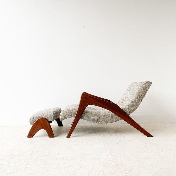 European & American Rhythm インテリアデザイン 洋書 Rare Mid Century Adrian Pearsall Crescent Lounge Chair and Ottoman