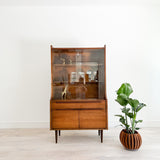 Mid Century Walnut Petite Hutch