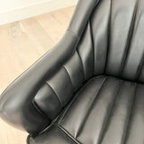 Pair of Black Naugahyde Mid Century Lounge Chairs