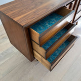 Mid Century Walnut Low Dresser w/ Sculpted Drawer Pulls