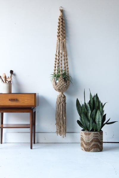macrame plant hanger glass Macrame Plant Hanger – Atomic Furnishing & Design