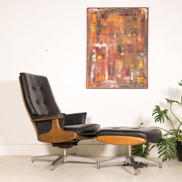 特注品 Heywood Wakefield リプロダクト　北欧ミッドセンチュリー Heywood Wakefield Lounge Chair and Ottoman – Atomic Furnishing