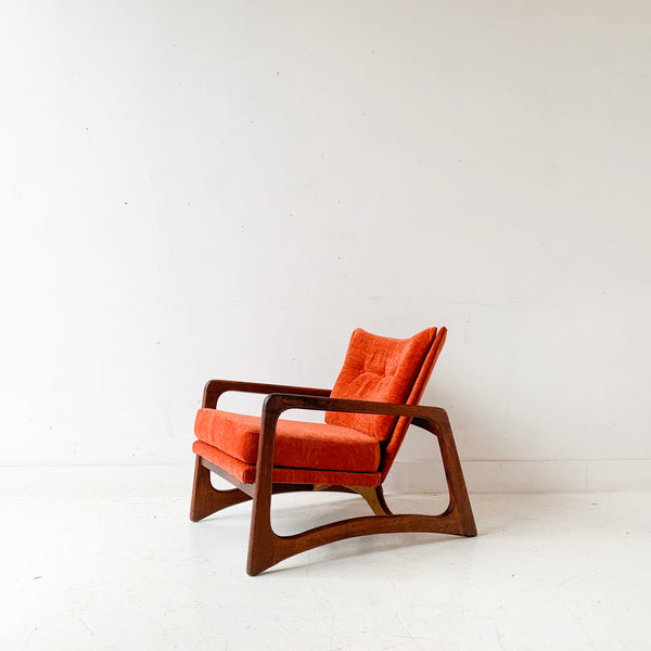 Mid Century Modern Adrian Pearsall Lounge Chair with New Orange