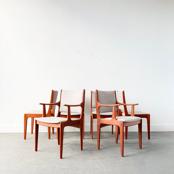 Set of 6 Danish Teak Johannes Andersen Dining Chairs - New
