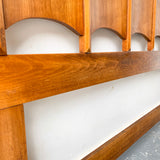 Mid Century Modern Sculpted Walnut Headboard - King Size