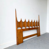 Mid Century Modern Sculpted Walnut Headboard - King Size
