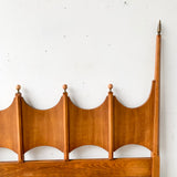 Mid Century Modern Sculpted Walnut Headboard - King Size