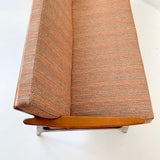 Mid Century Modern Sofa with New Orange/Grey Upholstery