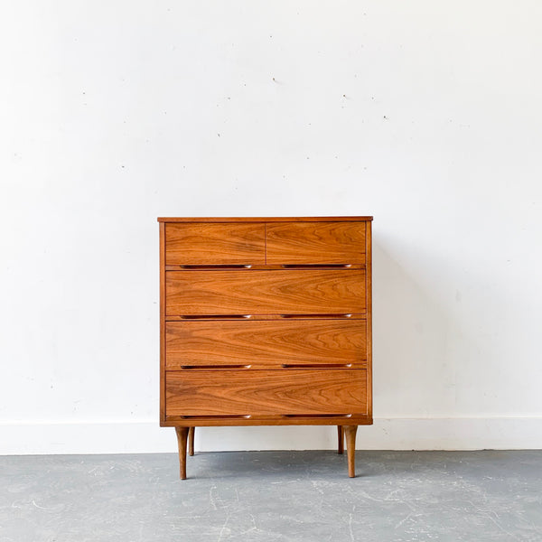 mid century modern 4 drawer dresser Mid Century Modern 4 Drawer Walnut/ Birch Dresser