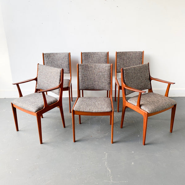 Set of 6 Johannes Andersen Teak Dining Chairs – Atomic Furnishing