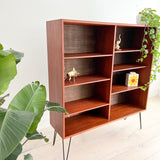 Teak Bookshelf on Hairpin Legs