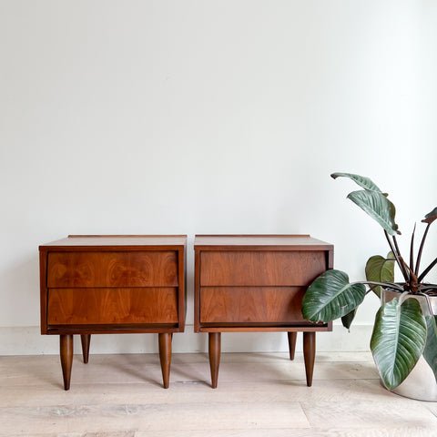 Pair of Louvered Front Nightstands