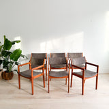 Set of 6 Teak Dining Chairs - New Upholstery