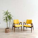 Pair of Reclining Occasional Chairs - Yellow