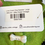 Lime Green Dog Sweater- Large