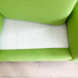 Mid Century Sofa + Chair - New Bright Green Upholstery