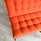 Heidelberg Sofa w/ New Tufted Orange Upholstery