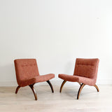 Pair of Milo Baughman Scoop Chairs