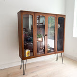 Mid Century Walnut Curio Cabinet