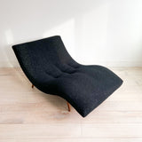 Mid Century Wave Chaise - New Black Upholstery