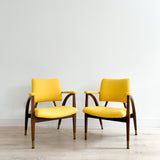 Pair of Reclining Occasional Chairs - Yellow