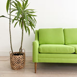 Mid Century Sofa + Chair - New Bright Green Upholstery